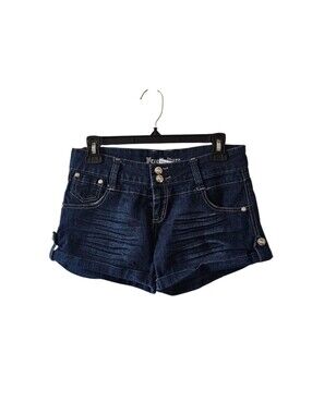 Free Culture Vintage Y2K Low Rise Jean Shorts Size 9 Low Rise Cuffed Dark Wash